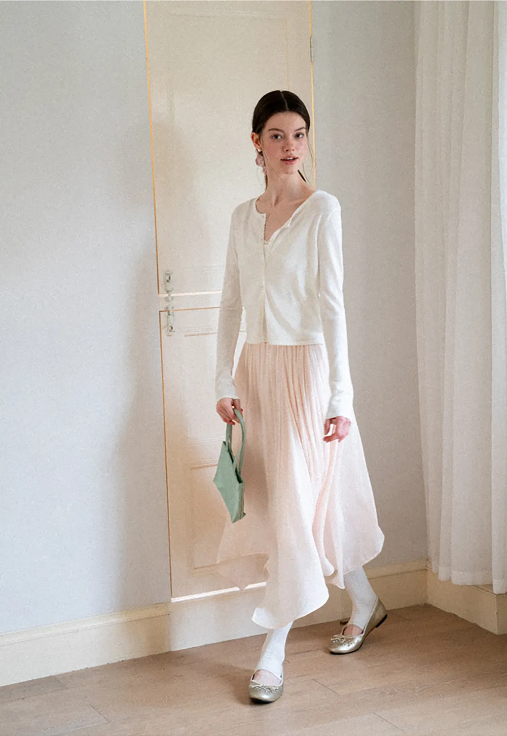 V Neck Long Sleeve Knit Sweater