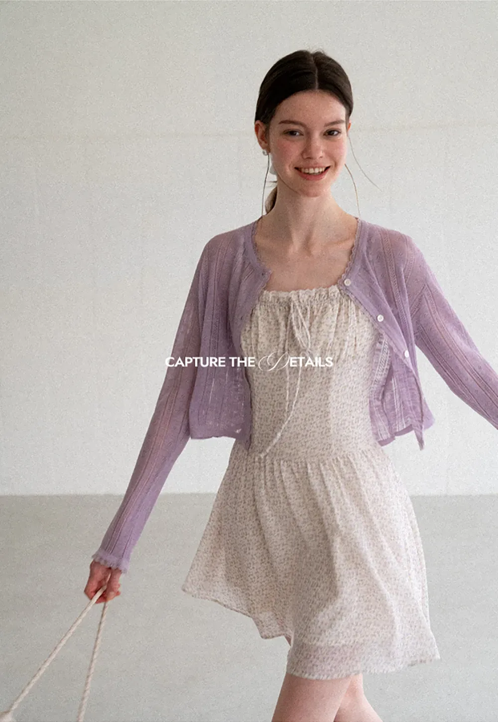 Lace Trim Knit Cardigan Long Sleeve Open Front