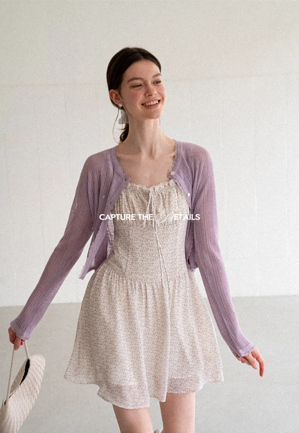 Lace Trim Knit Cardigan Long Sleeve Open Front
