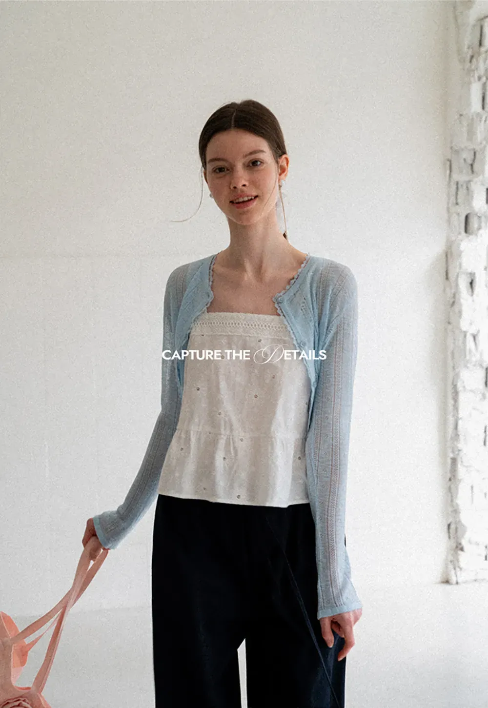 Lace Trim Knit Cardigan Long Sleeve Open Front