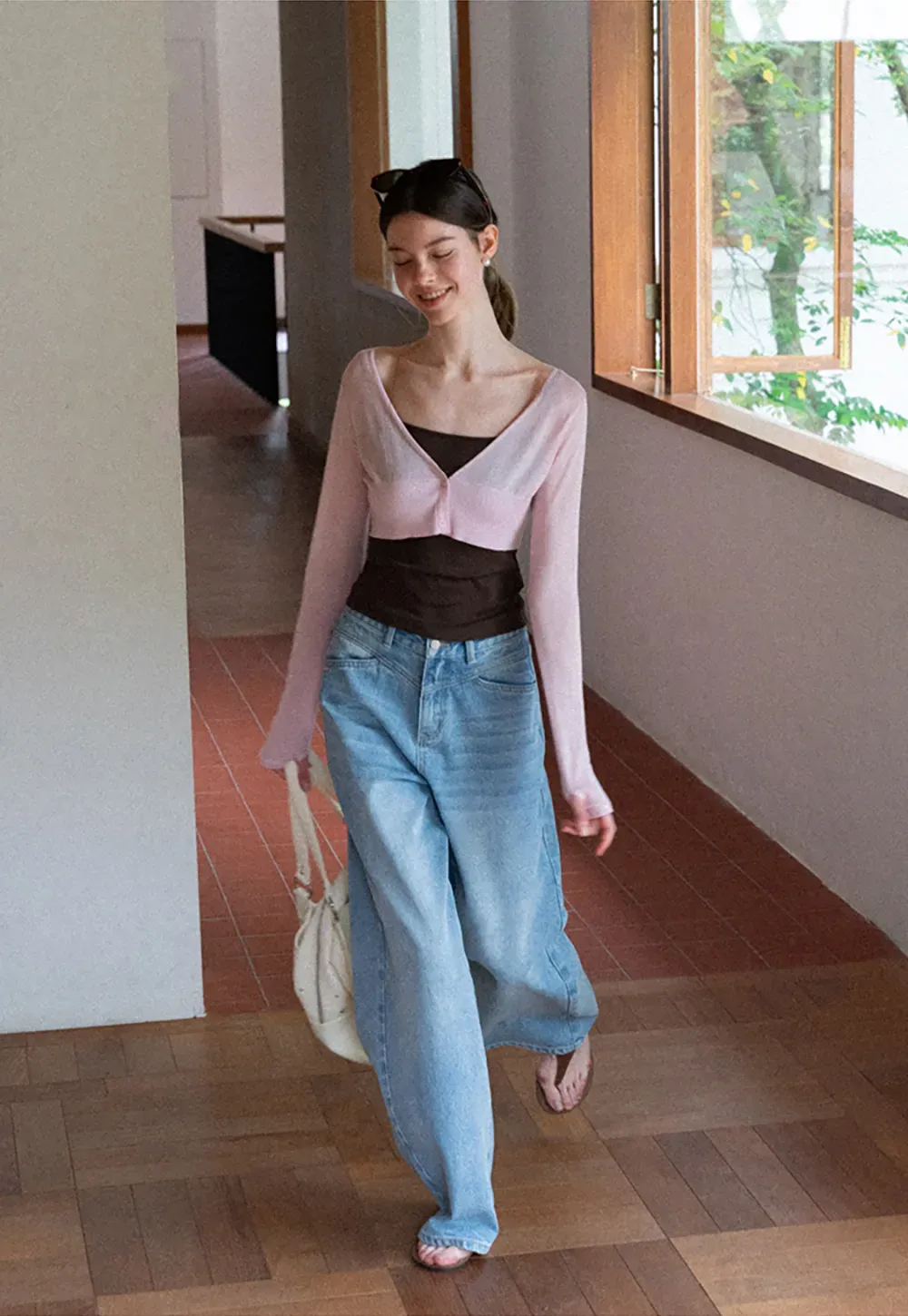 Long Sleeve Knit Sweater With Open Front Tank Top Set