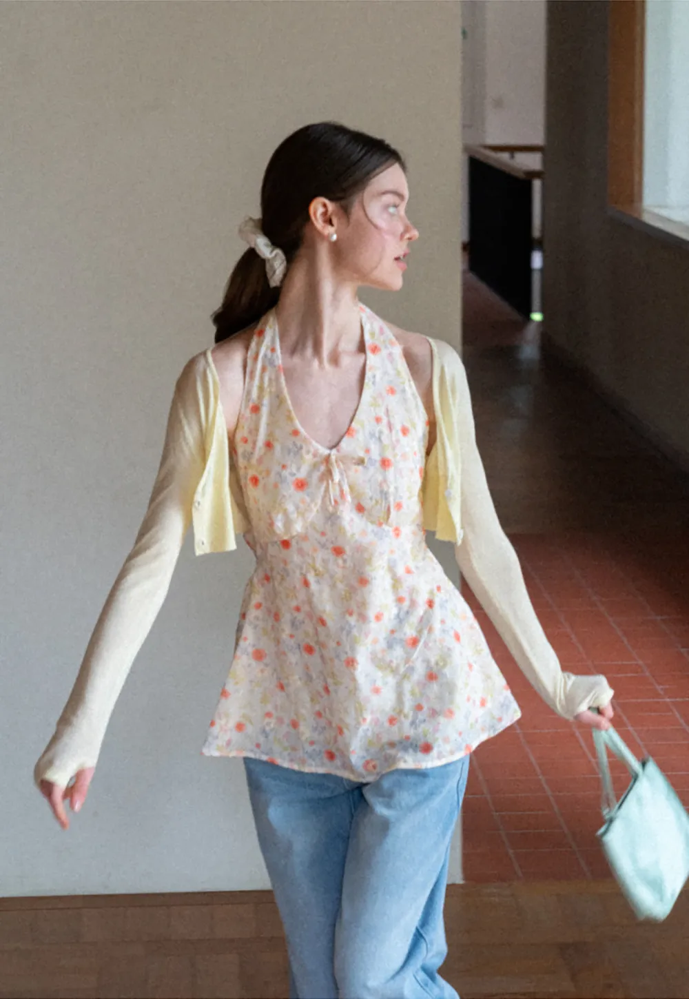 Long Sleeve Knit Sweater With Open Front Tank Top Set