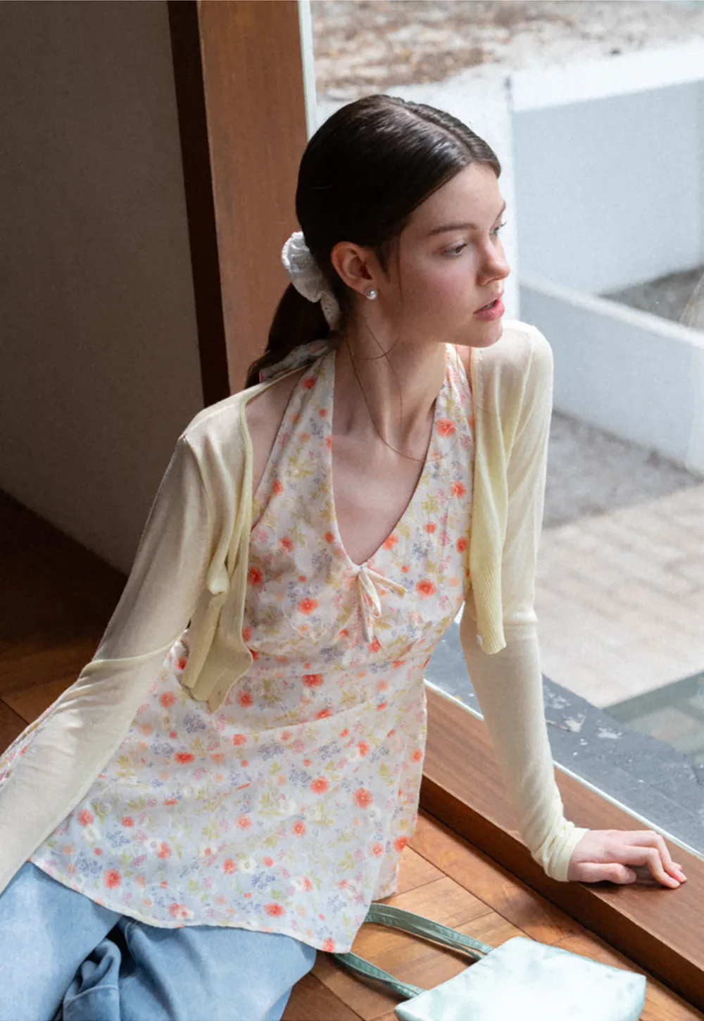 Long Sleeve Knit Sweater With Open Front Tank Top Set
