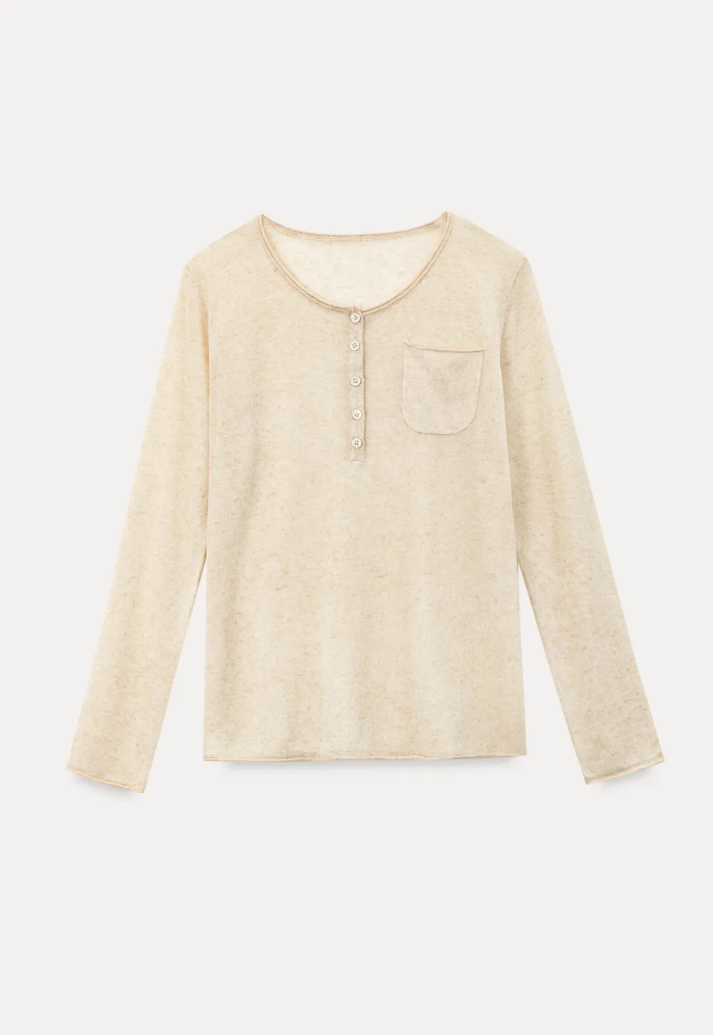 Lace Trim Sleeve Button Front Knit Sweater