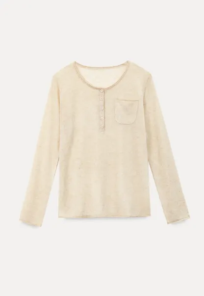 Lace Trim Sleeve Button Front Knit Sweater