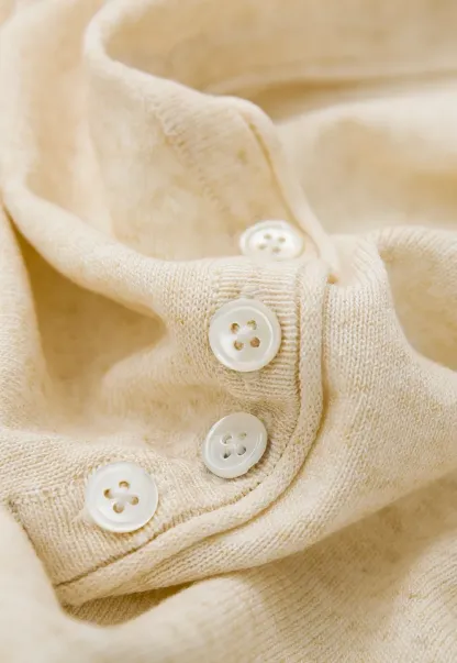 V Neck Button Front Knit Sweater