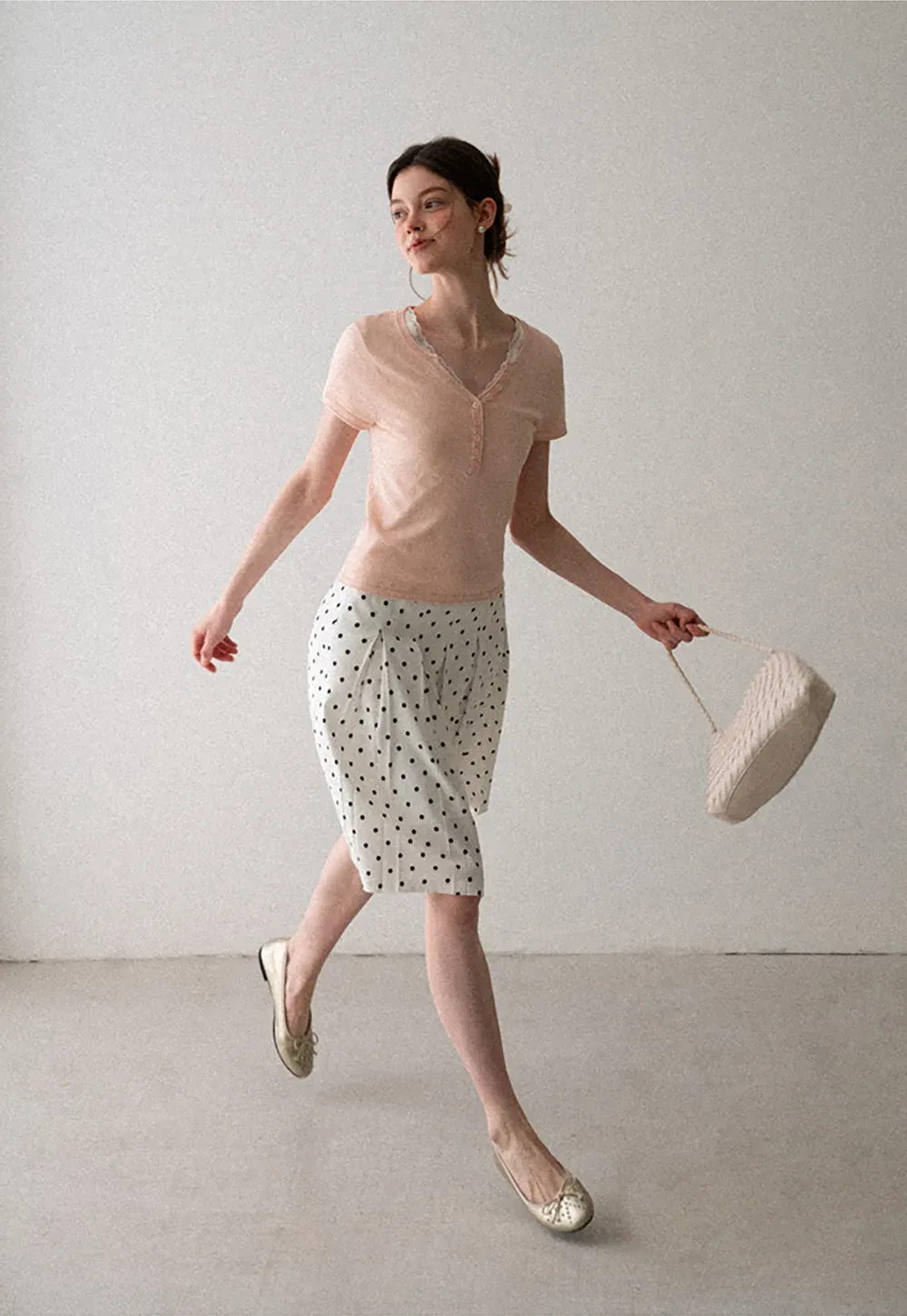 V Neck Button Front Knit Sweater
