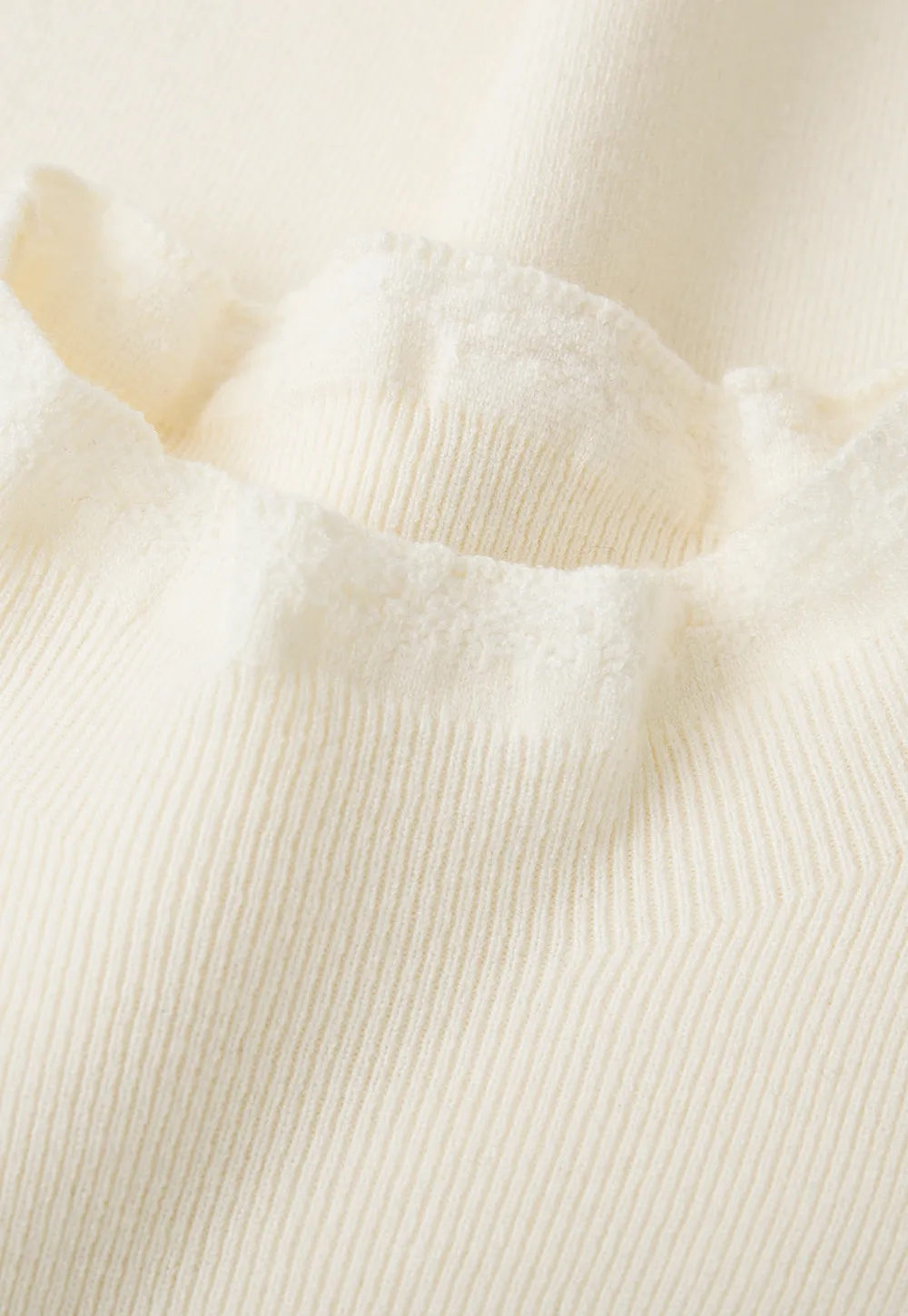 High Neck Ribbed Knit Sweater