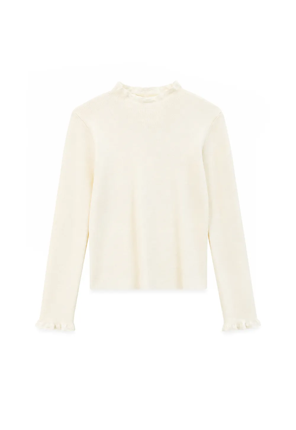 High Neck Ribbed Knit Sweater