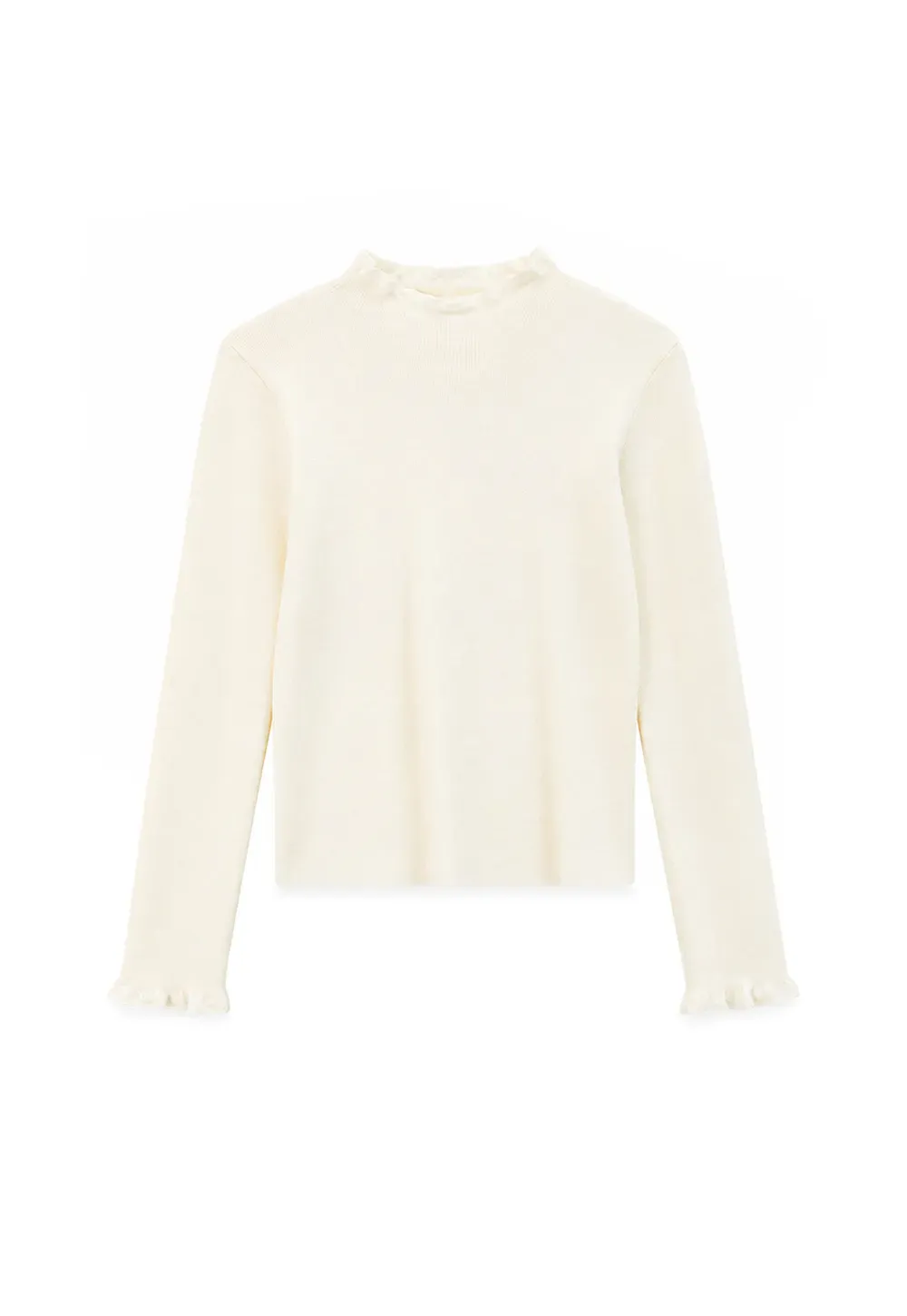 High Neck Ribbed Knit Sweater