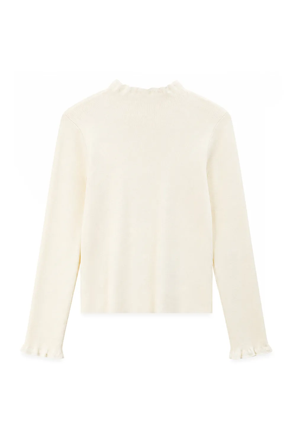 High Neck Ribbed Knit Sweater