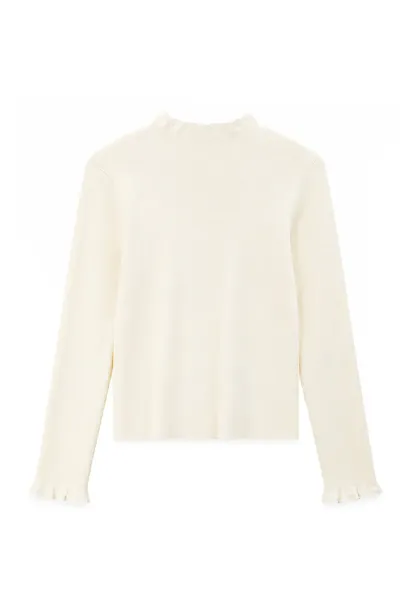 High Neck Ribbed Knit Sweater