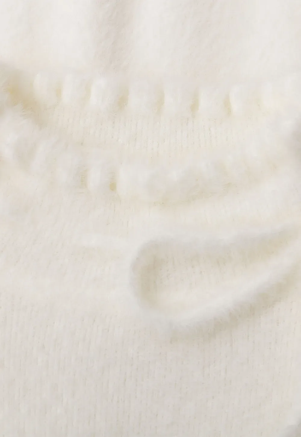 Ruffled High Neck Tie Detail Knit Sweater