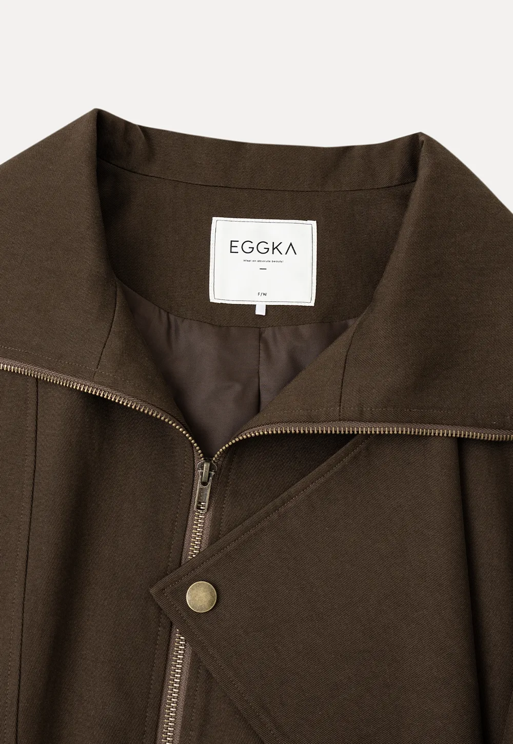 Oversized Collar Short Jacket with Drawstring Hem