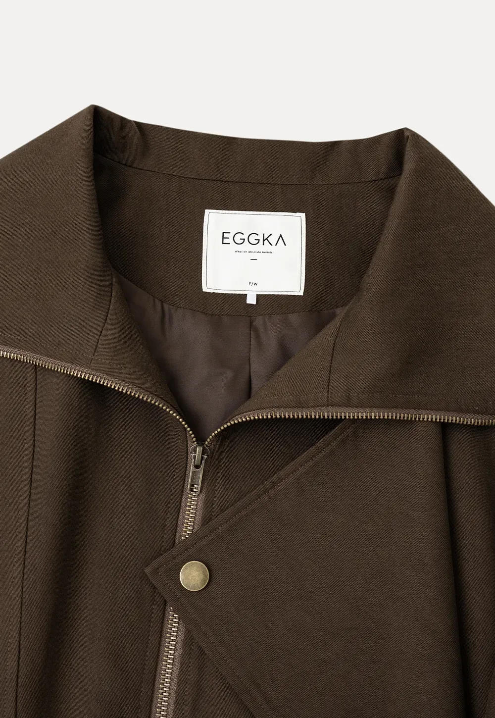 Oversized Collar Short Jacket with Drawstring Hem
