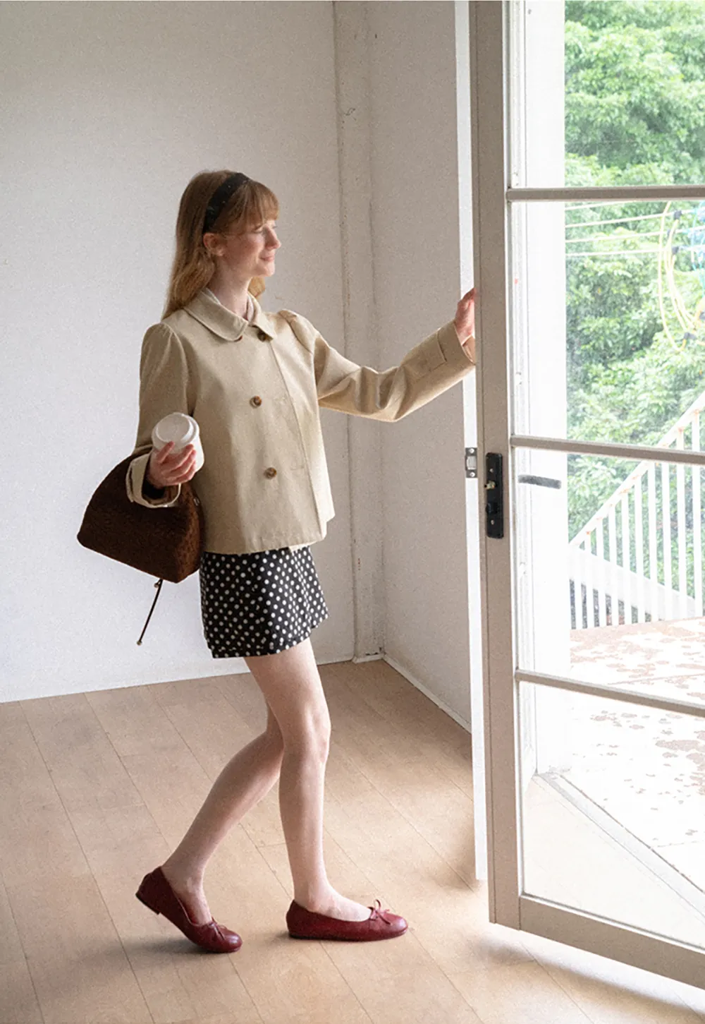 Peter Pan Collar Double Breasted Short Jacket