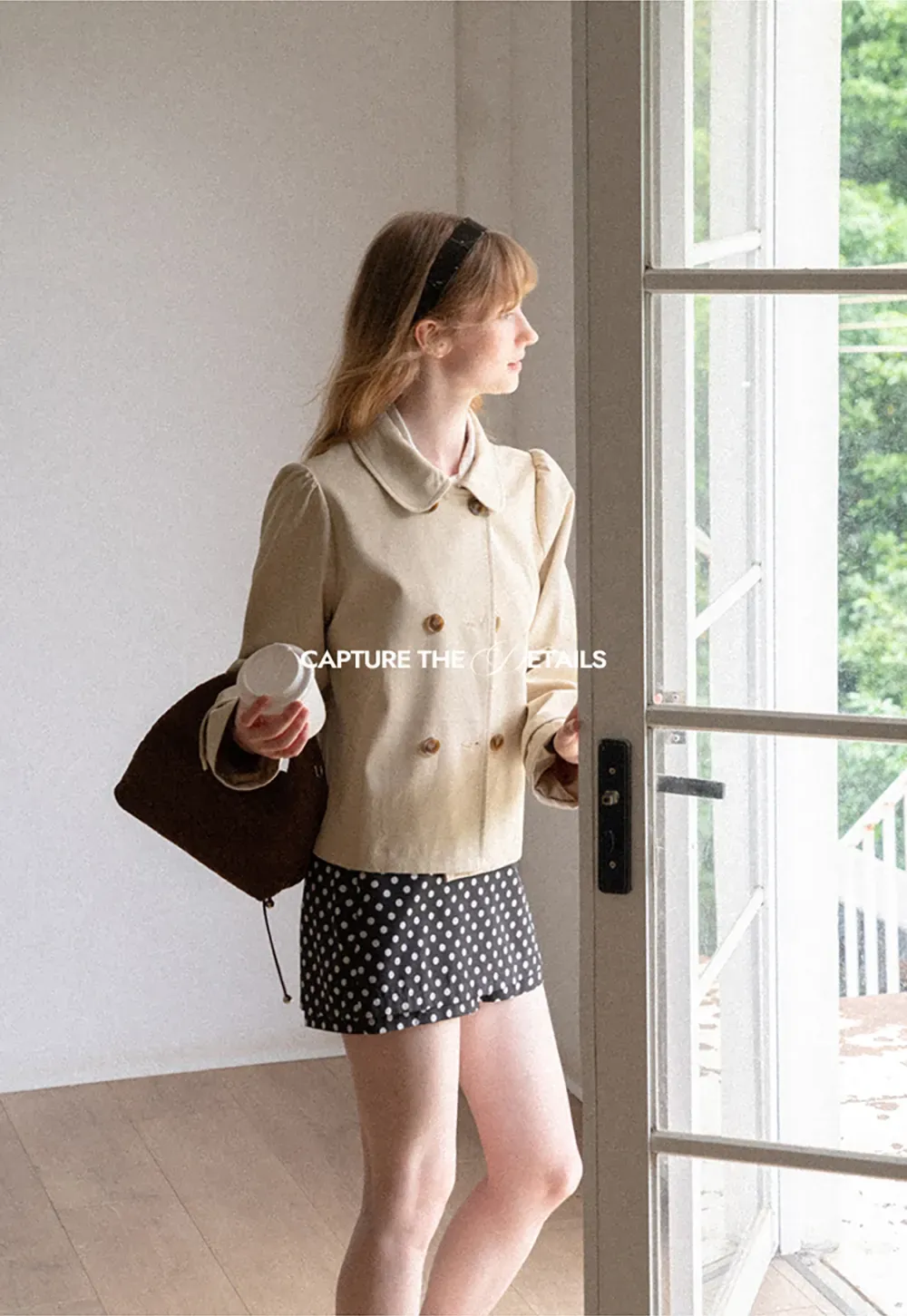 Peter Pan Collar Double Breasted Short Jacket