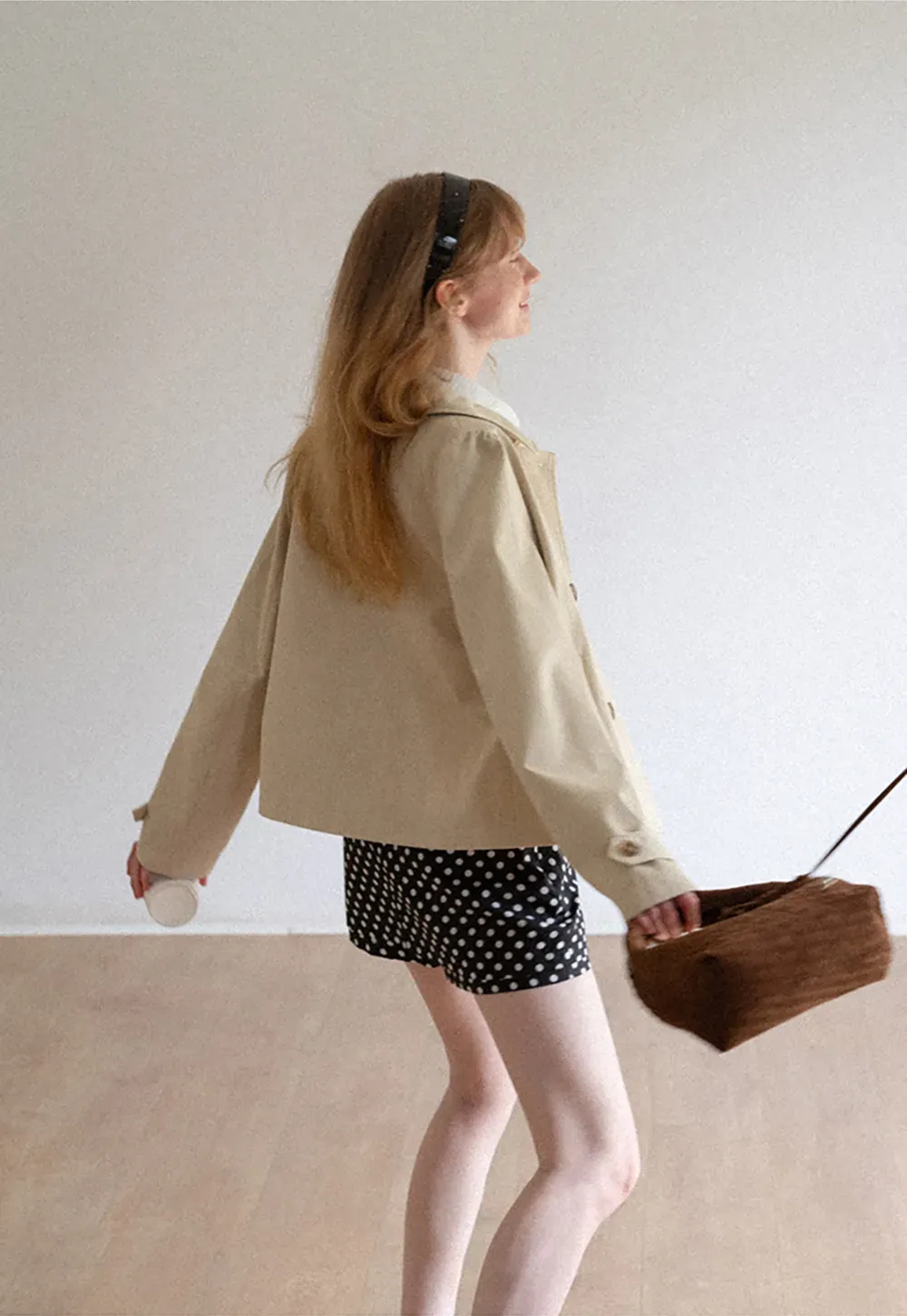 Peter Pan Collar Double Breasted Short Jacket