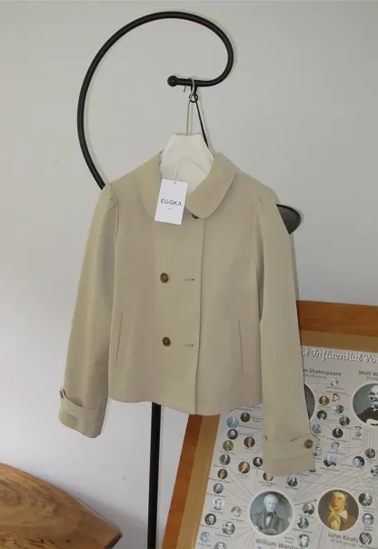 Peter Pan Collar Double Breasted Short Jacket