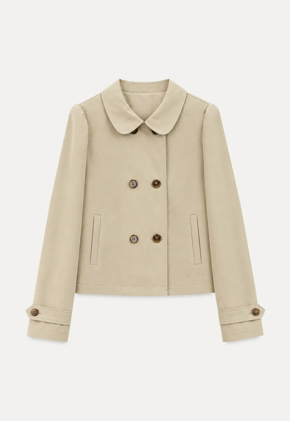Peter Pan Collar Double Breasted Short Jacket
