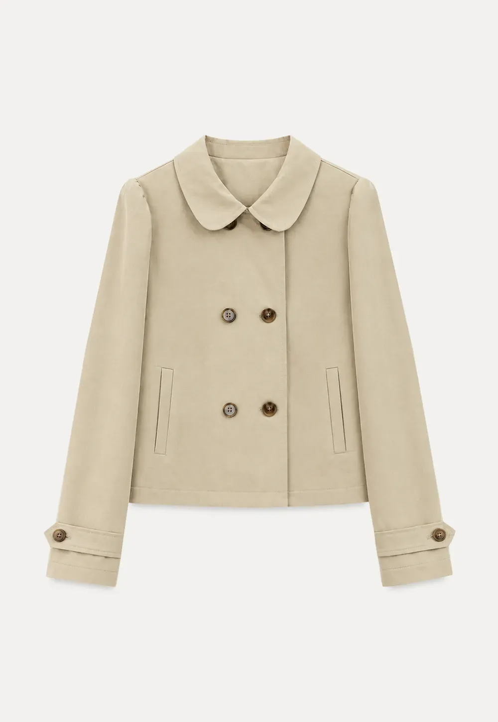 Peter Pan Collar Double Breasted Short Jacket