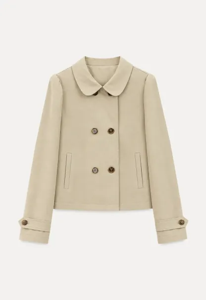 Peter Pan Collar Double Breasted Short Jacket