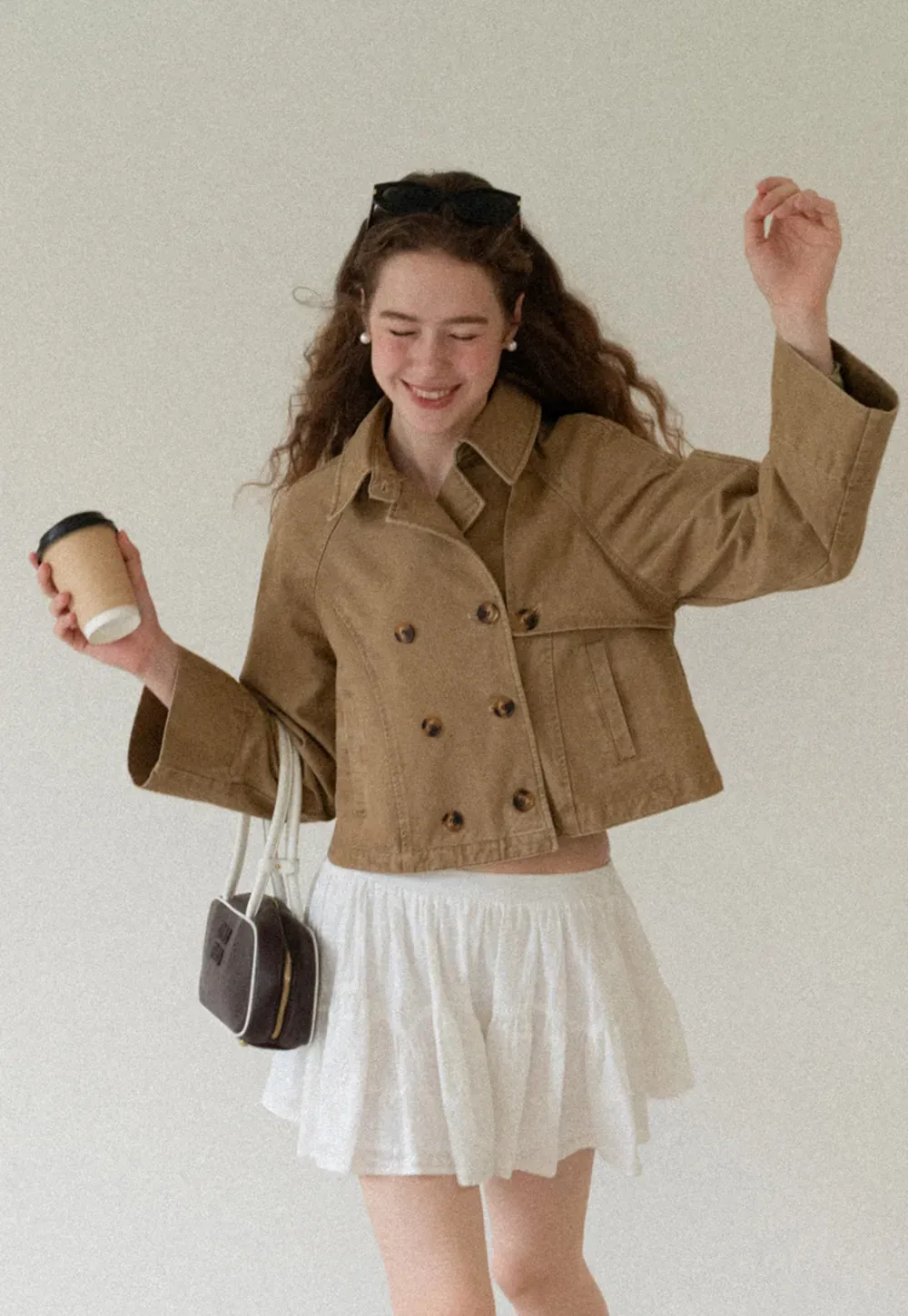 Cropped Double Breasted Short Jacket