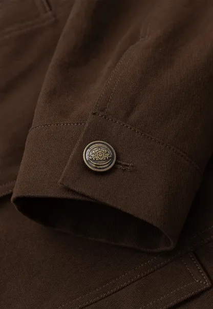 Stand Collar Button Front Short Jacket