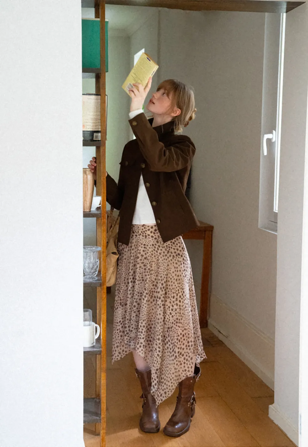 Stand Collar Button Front Short Jacket