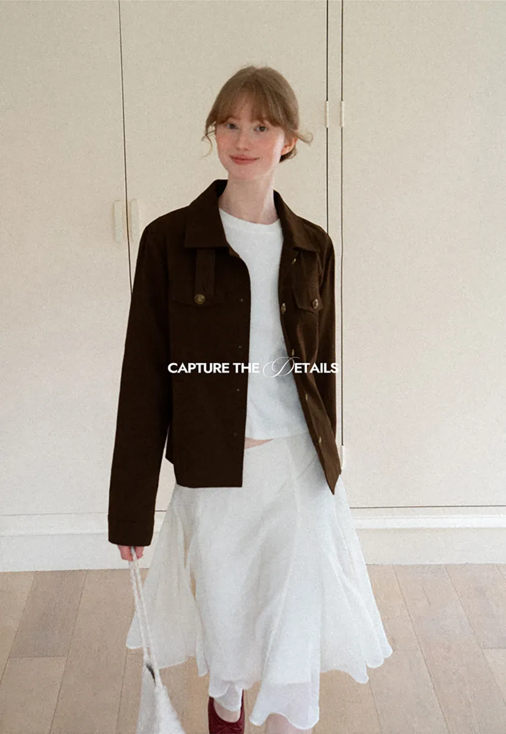 Stand Collar Button Front Short Jacket