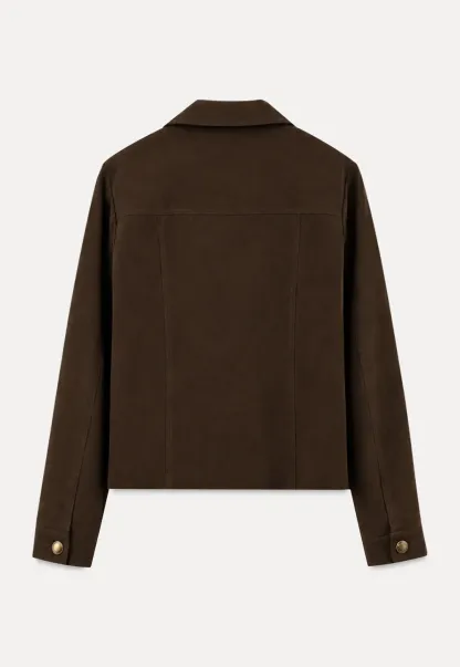 Stand Collar Button Front Short Jacket