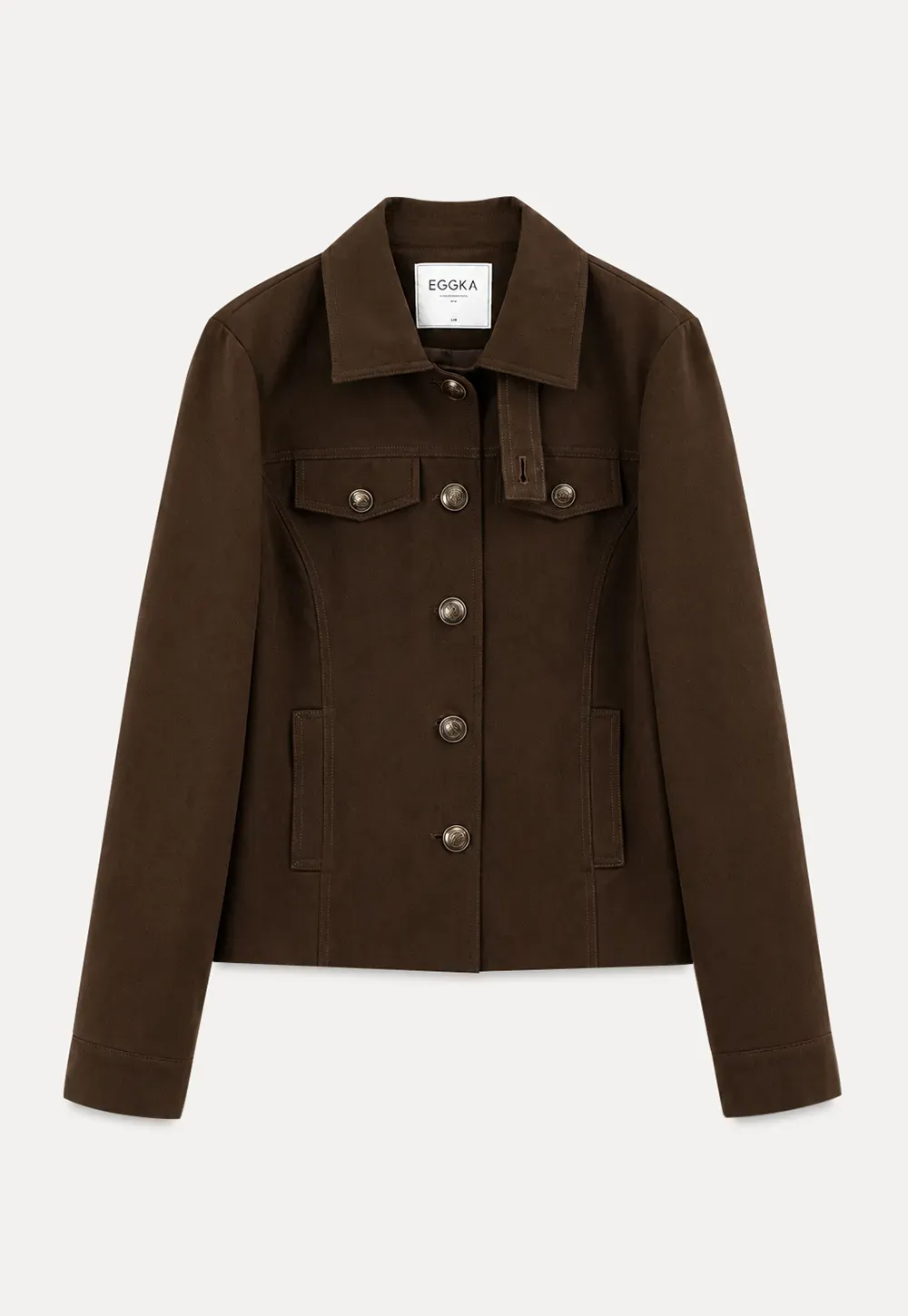 Stand Collar Button Front Short Jacket