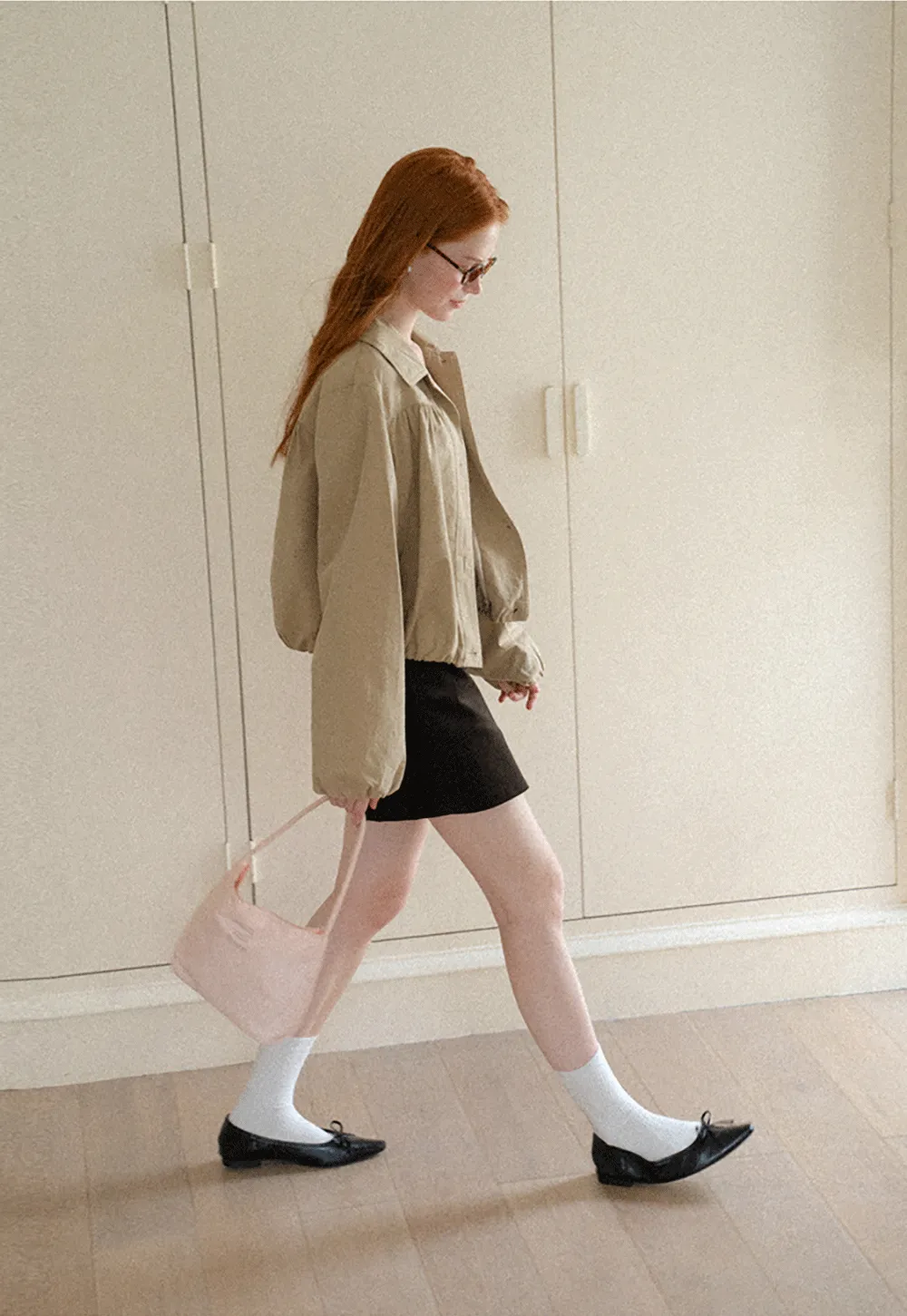 Puffed Sleeve Collared Cropped Short Jacket