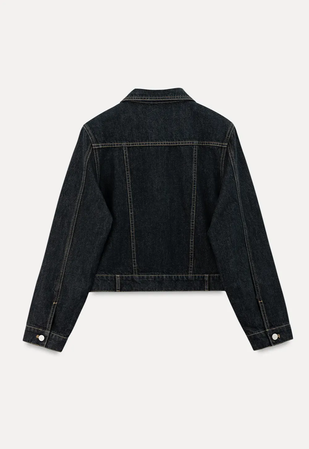 Cropped Denim Jacket with Lace Trim Hem