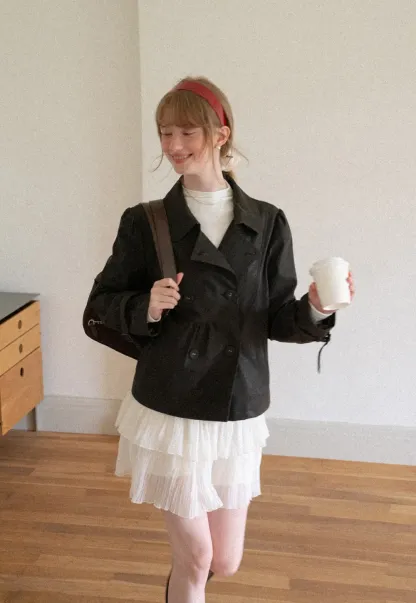 Double Breasted Peplum Short Jacket