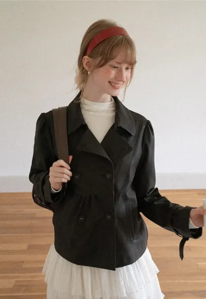 Double Breasted Peplum Short Jacket
