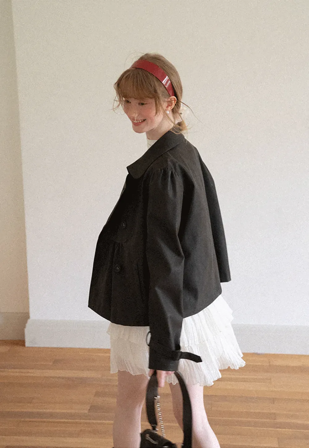 Double Breasted Peplum Short Jacket