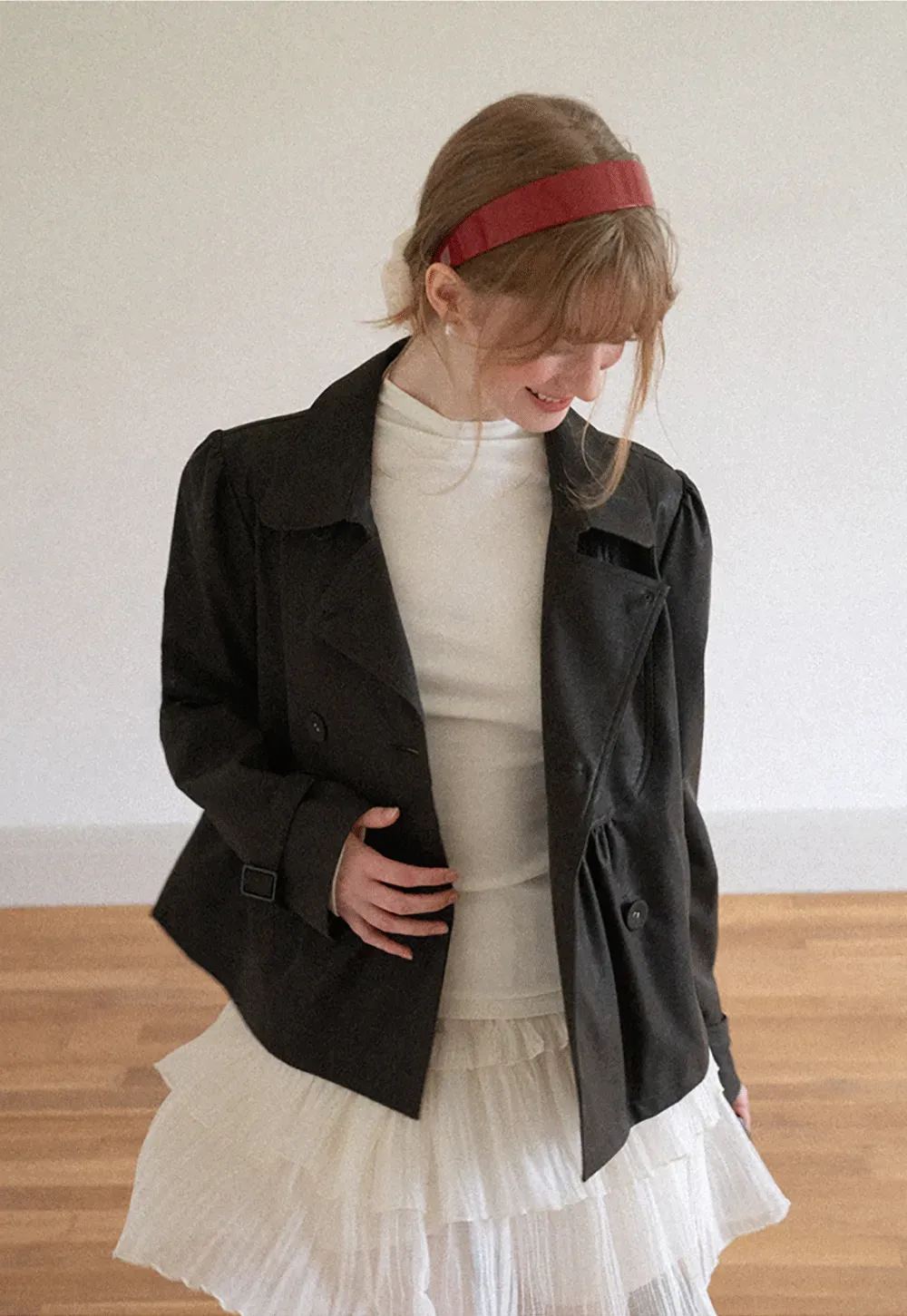 Double Breasted Peplum Short Jacket
