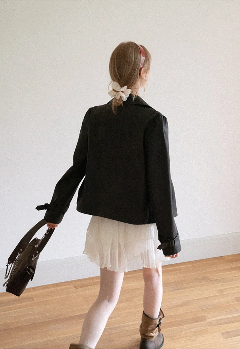 Double Breasted Peplum Short Jacket