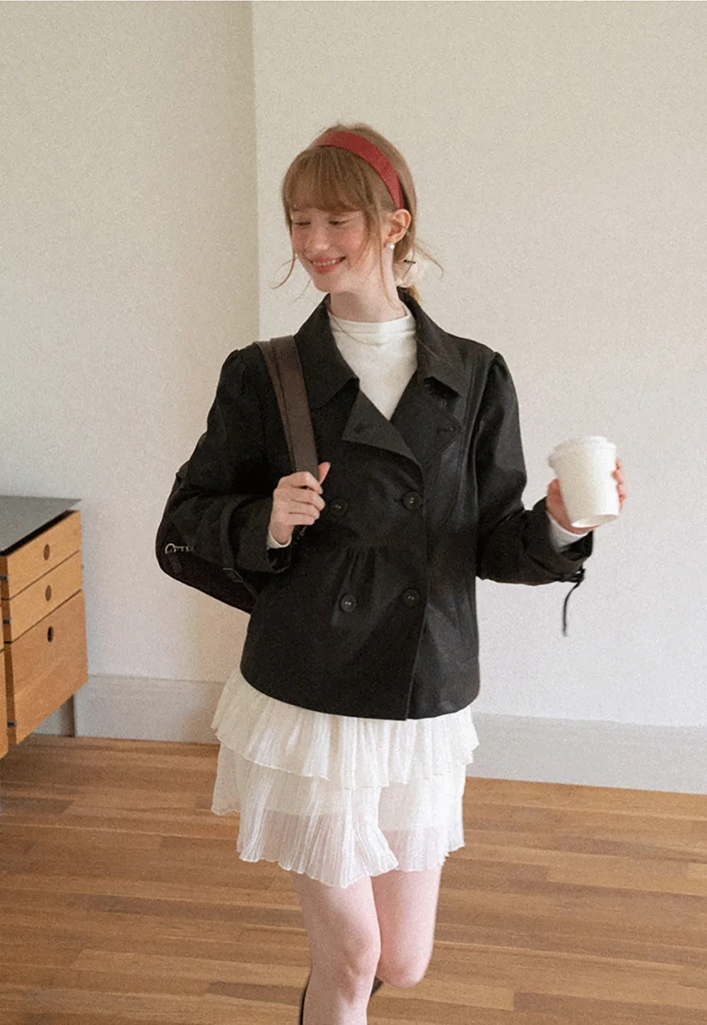Double Breasted Peplum Short Jacket