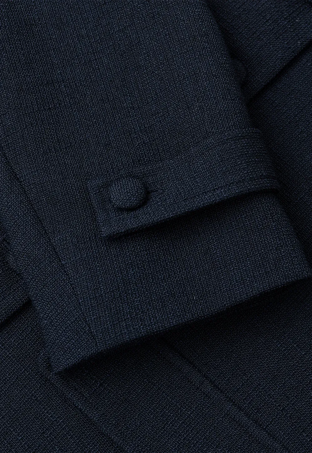Structured Cropped Jacket with Notched Lapel and Flap Pockets