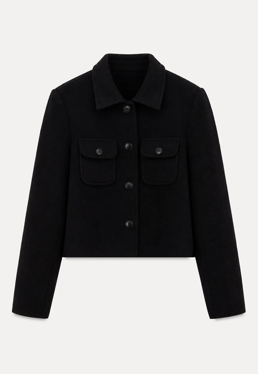Textured Boucle Cropped Jacket with Notched Collar