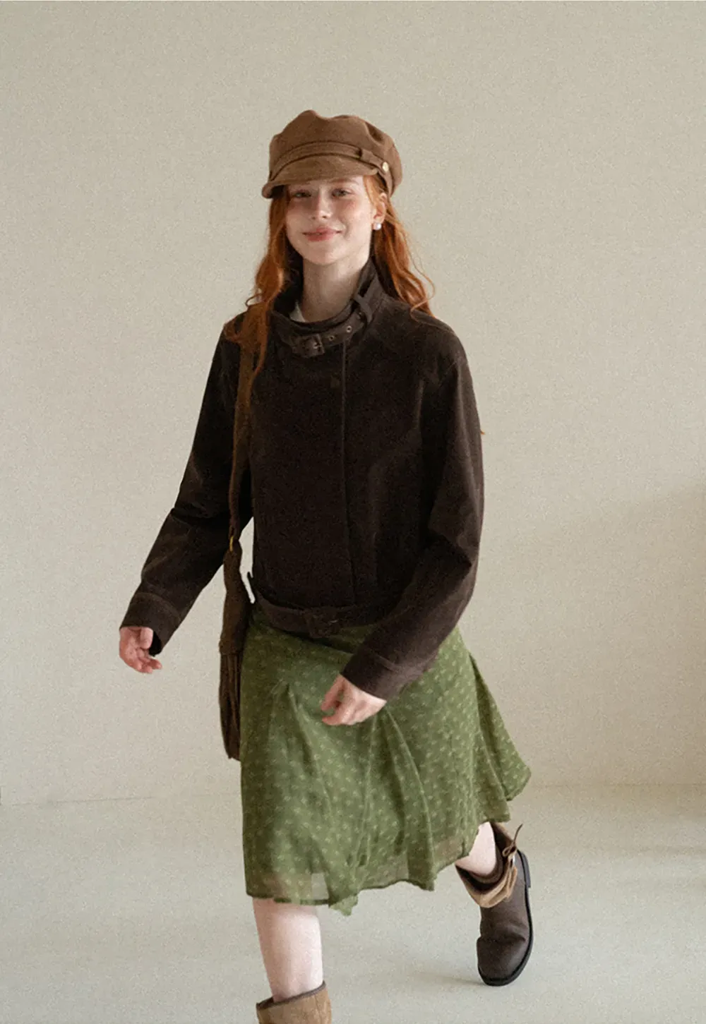 Velvet Stand Collar Short Jacket
