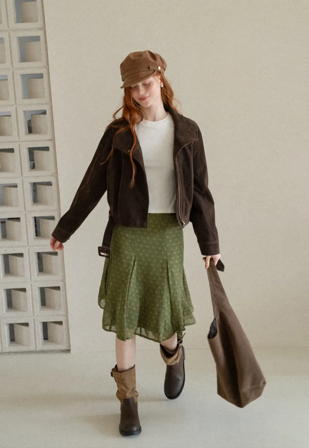 Velvet Stand Collar Short Jacket