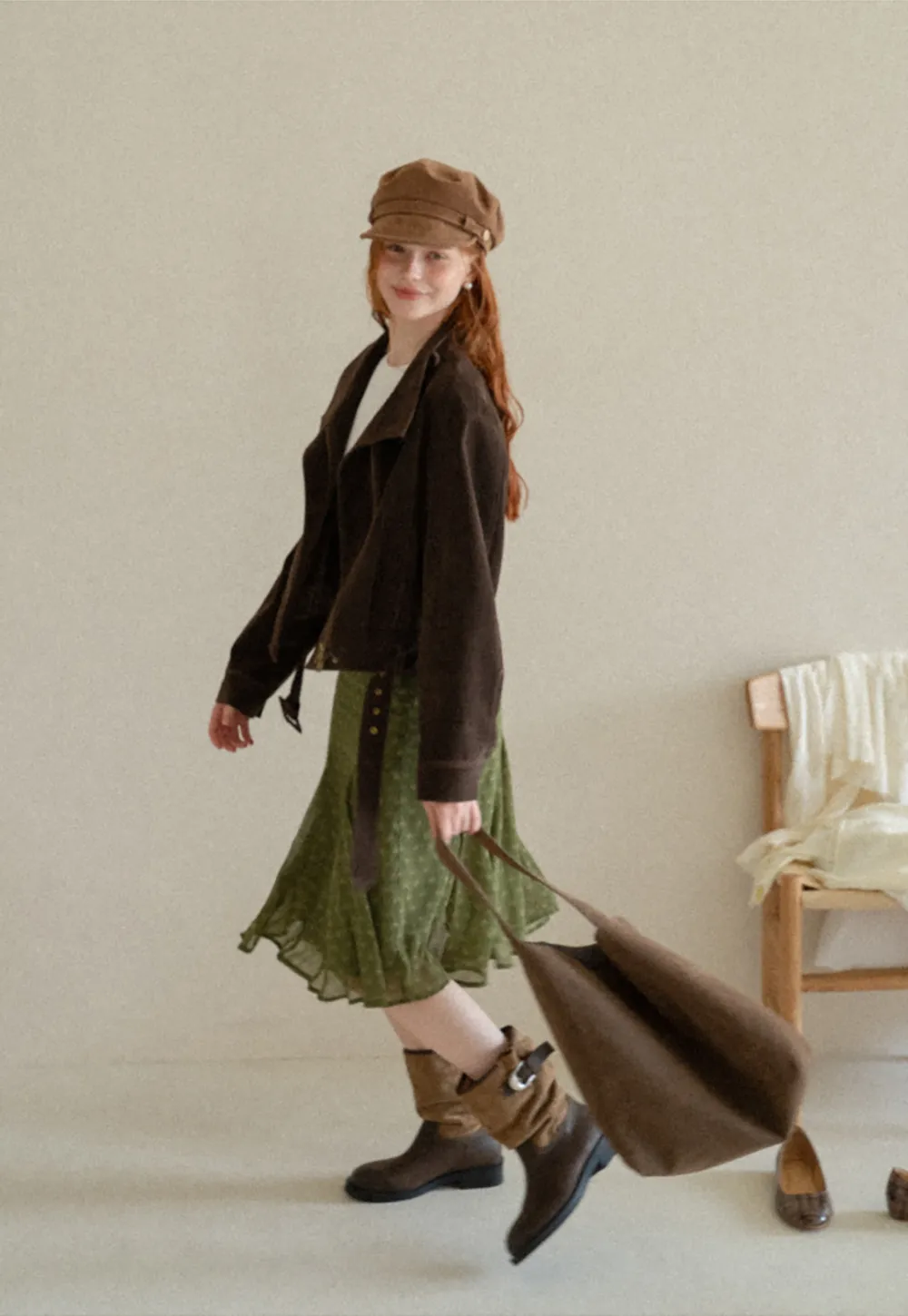 Velvet Stand Collar Short Jacket