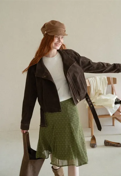 Velvet Stand Collar Short Jacket