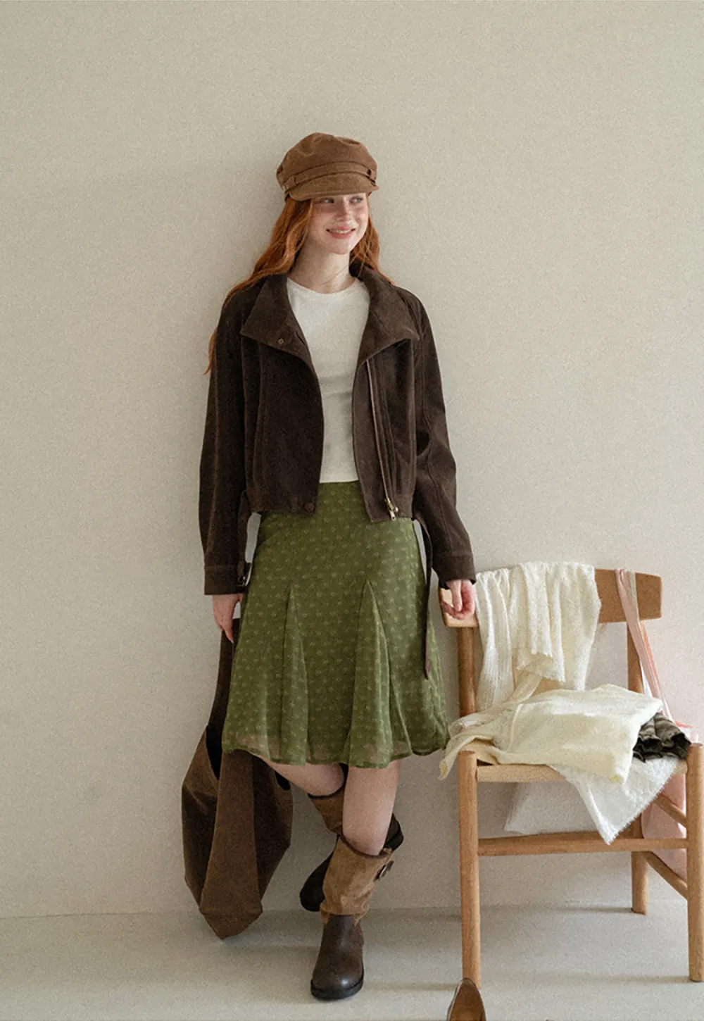 Velvet Stand Collar Short Jacket