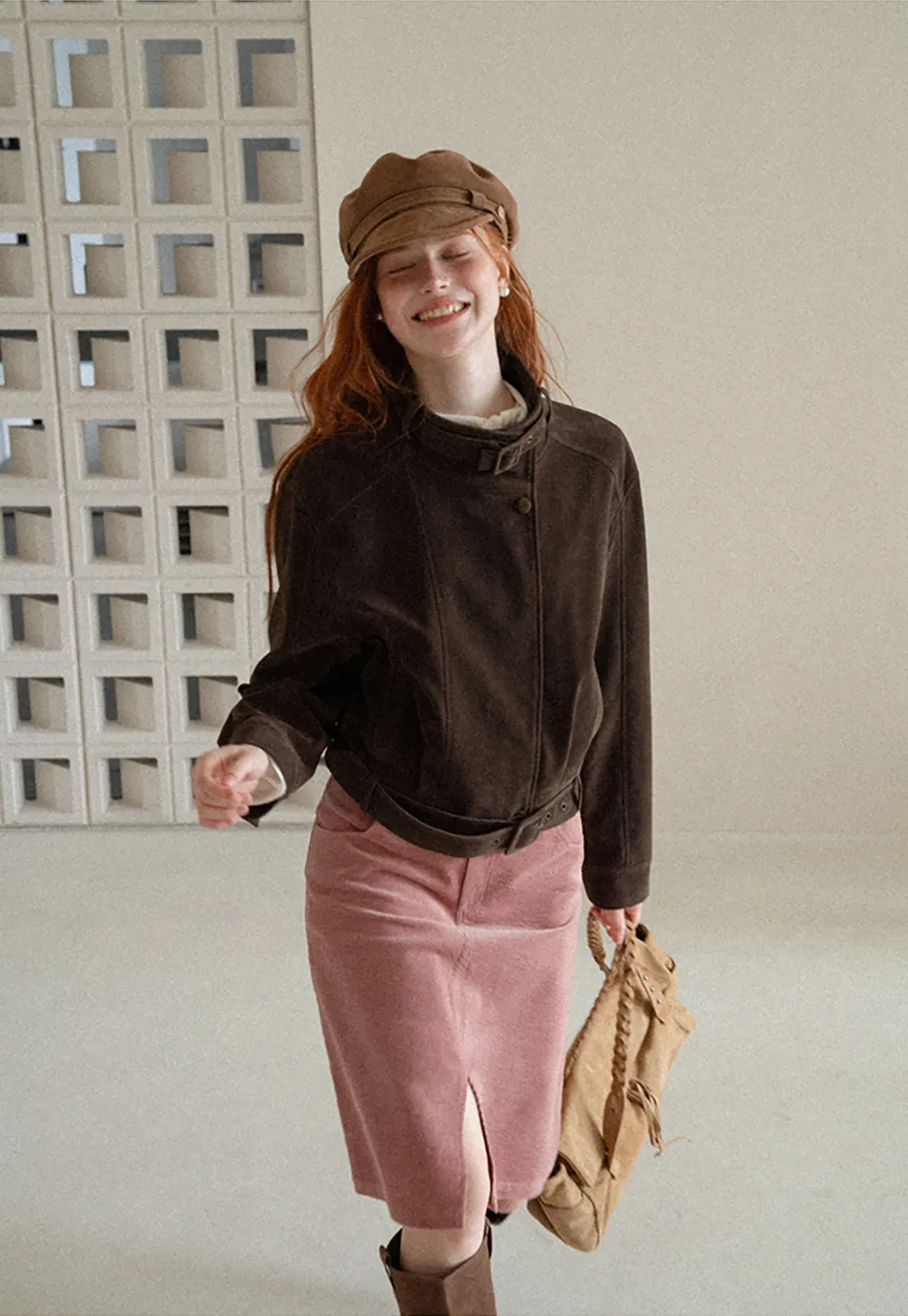 Velvet Stand Collar Short Jacket
