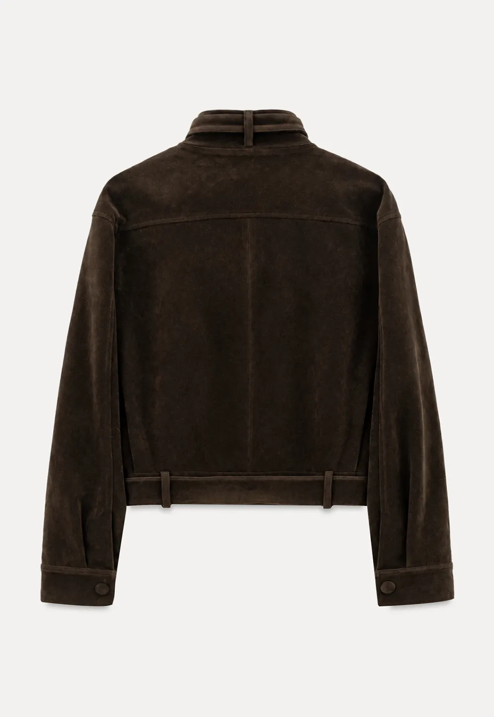 Velvet Stand Collar Short Jacket