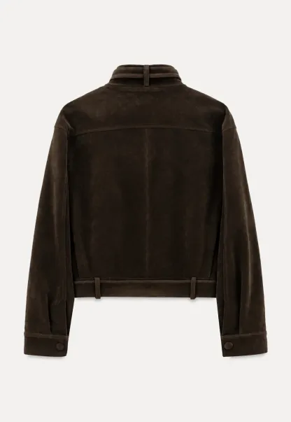 Velvet Stand Collar Short Jacket